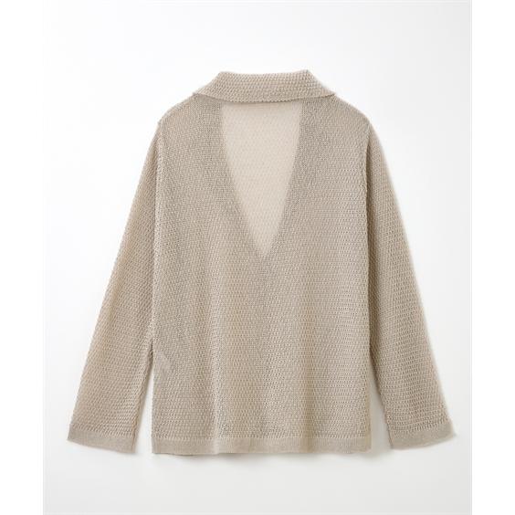 ニッセン（nissen） ジャケット アウター 綿麻混 ニット テーラード