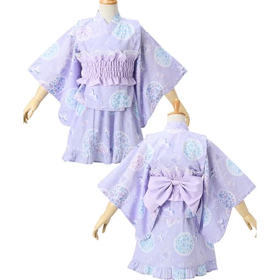 ニッセン（nissen） 浴衣 子供服 キッズ 2WAY ドレス 上下＋作り帯