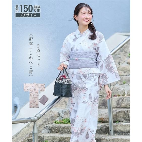 ニッセン（nissen） 浴衣 小さいサイズ レディース 綿100％ 2点セット 