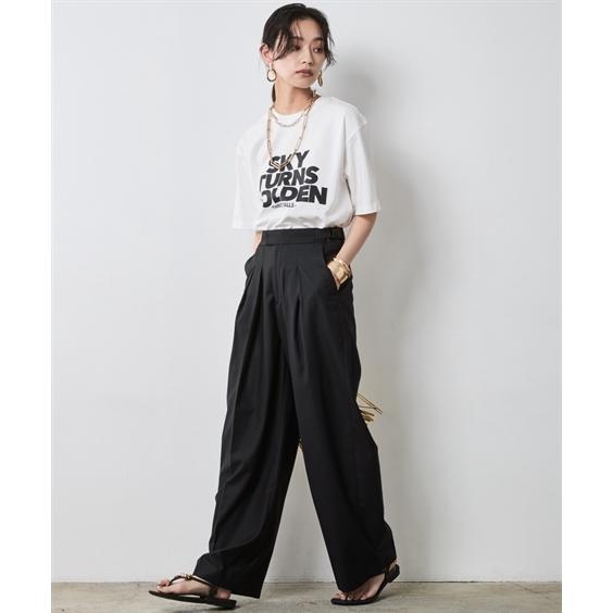 ニッセン（nissen） ワイドパンツ 大きいサイズ レディース タック