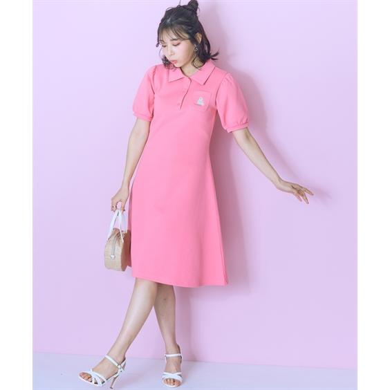 ワンピース ロング マキシ 大きいサイズ レディース キャット刺しゅうポロ marun 夏 ひざ下 | 6L/8L/10L | ニッセン nissen_4