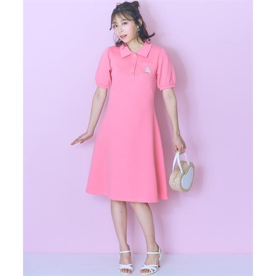 ワンピース ロング マキシ 大きいサイズ レディース キャット刺しゅうポロ marun 夏 ひざ下 | 6L/8L/10L | ニッセン nissen_6