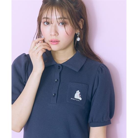 ワンピース ロング マキシ 大きいサイズ レディース キャット刺しゅうポロ marun 夏 ひざ下 | 6L/8L/10L | ニッセン nissen_9