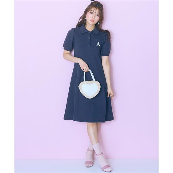 ワンピース ロング マキシ 大きいサイズ レディース キャット刺しゅうポロ marun 夏 ひざ下 | 6L/8L/10L | ニッセン nissen_10