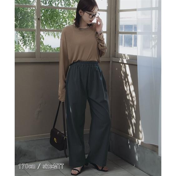 ワイドパンツ トールサイズ レディース 高身長 綿100％ リネン ライクリラックスワイド パンツ Essenave 夏 ゆったり | LL/3L/4L/5L | ニッセン nissen_9