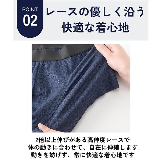 ニッセン（nissen） ボクサーパンツ メンズ レース 前閉じ 2枚組 日本