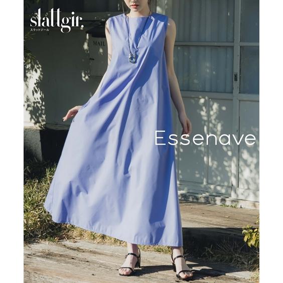 ワンピース ロング マキシ トールサイズ レディース 高身長 ノースリーブ フレア Essenave 夏 大きいサイズ ひざ下 | M/L | ニッセン nissen ニッセン（nissen） ワンピース ロング マキシ トールサイズ