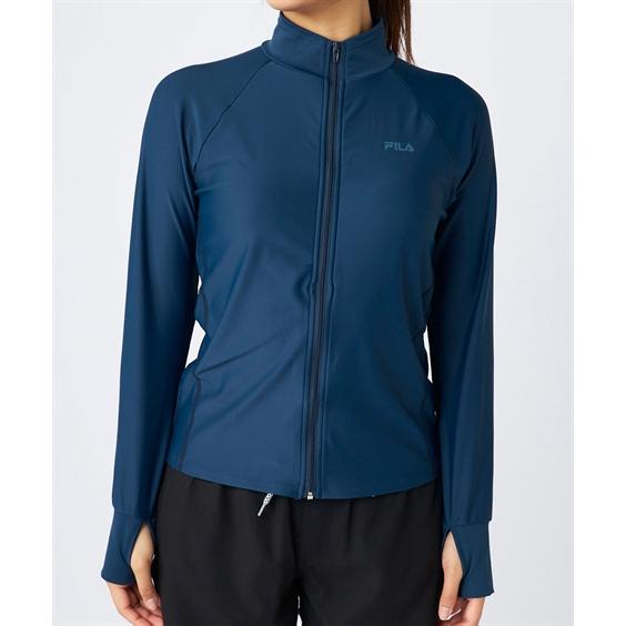 FILA（フィラ） ラッシュガード レディース 指穴 カップ付無地ZIP 水陸