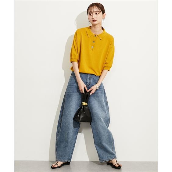 ニット セーター レディース 5分袖ポロ衿 夏 | S/M ニッセン