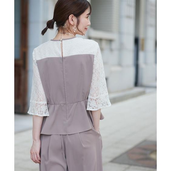 パーティドレス パンツ レディース 結婚式 パーティー ドレス ビスチェ風ペプラム ブラウス ＋ セット 春 夏 秋 冬 二次会 披露宴 | 4L/5L | ニッセン nissen_12