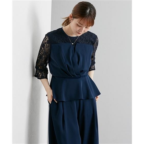 パーティドレス パンツ レディース 結婚式 パーティー ドレス ビスチェ風ペプラム ブラウス ＋ セット 春 夏 秋 冬 二次会 披露宴 | 4L/5L | ニッセン nissen_16