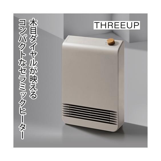 【新品】スリーアップWOOD STYLEセラミックヒーターリモコン付き ニッセン（nissen） THREEUP WOOD STYLE セラミックヒーター