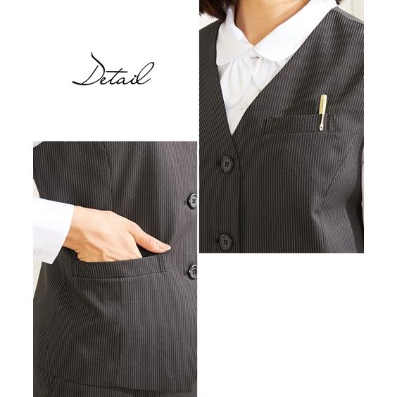 事務服 ベストスーツ 大きいサイズ レディース 会社制服 ベスト スーツ ＋ボックス プリーツ スカート 抗菌防臭 テープ付 有 春 夏 秋 4L/5L ニッセン nissen_18