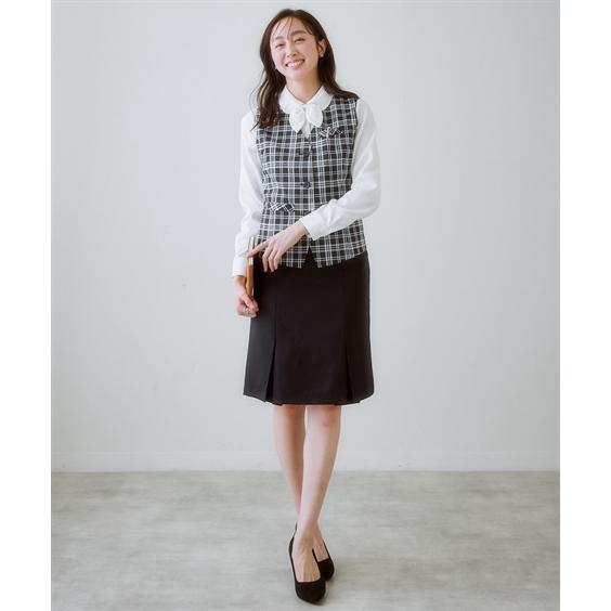 事務服 ベストスーツ 大きいサイズ レディース 会社制服 ベスト スーツ ＋ボックス プリーツ スカート 抗菌防臭 テープ付 有 春 夏 秋 4L/5L ニッセン nissen_7