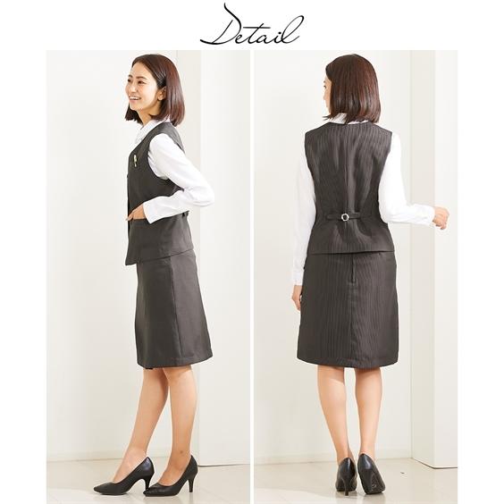 事務服 ベストスーツ 大きいサイズ レディース 会社制服 ベスト スーツ ＋ボックス プリーツ スカート 抗菌防臭 テープ付 有 春 夏 秋 4L/5L ニッセン nissen_9