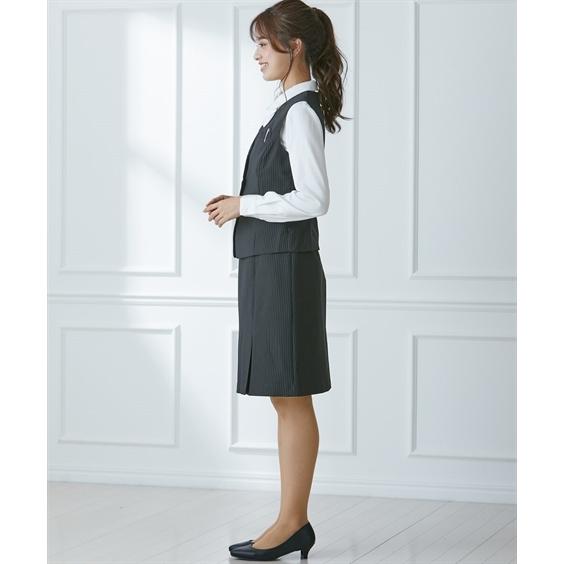 事務服 ベストスーツ 大きいサイズ レディース 会社制服 ベスト スーツ ＋ボックス プリーツ スカート 抗菌防臭 テープ付 有 春 夏 秋 4L/5L ニッセン nissen_11