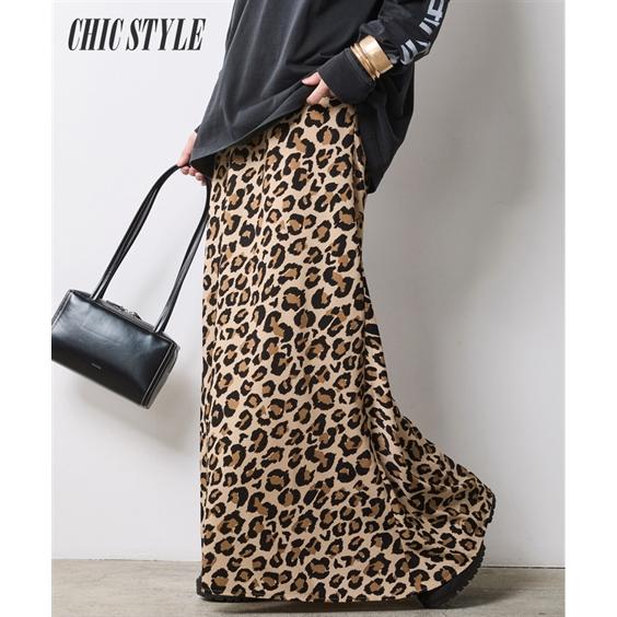 ニッセン（nissen） ロングスカート レディース レオパード柄ナロー