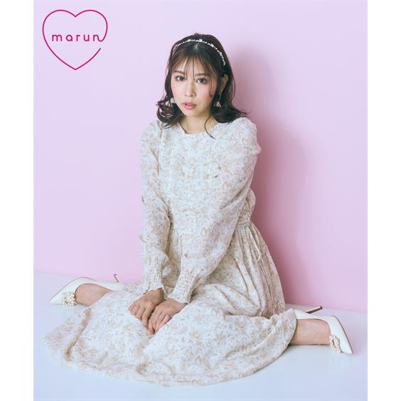 ワンピース ロング マキシ レディース シャーリング デザイン marun ひざ下 | L/LL/3L/4L/5L | ニッセン nissen ニッセン（nissen） ワンピース ロング マキシ レディース