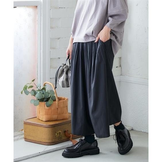 ニッセン（nissen） ガウチョパンツ レディース 消し プリーツ