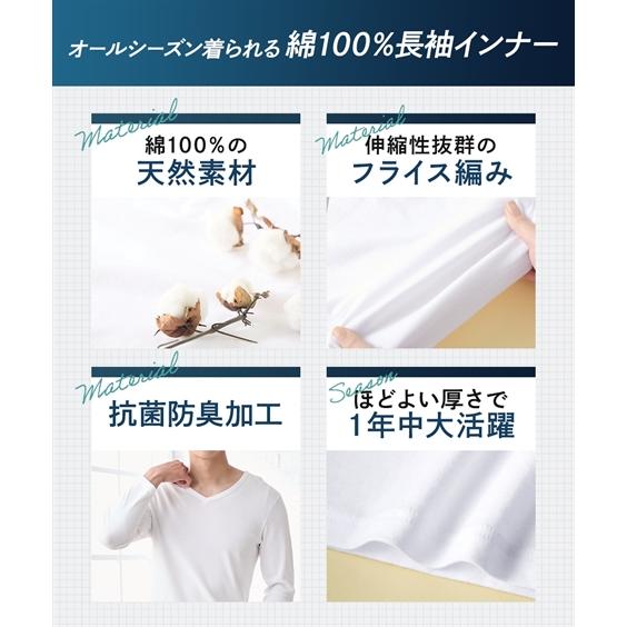 ニッセン（nissen） インナー シャツ 長袖 メンズ 抗菌防臭 加工 綿100