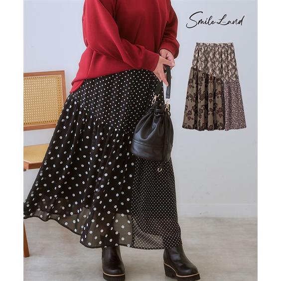 ニッセン（nissen） ロングスカート レディース 斜め切替シュッと見え