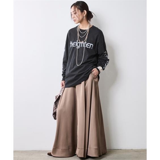 ニッセン（nissen） ロングスカート レディース サテンフレア マキシ