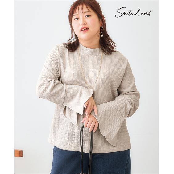 ニッセン（nissen） Tシャツ カットソー レディース ベルスリーブ楊柳