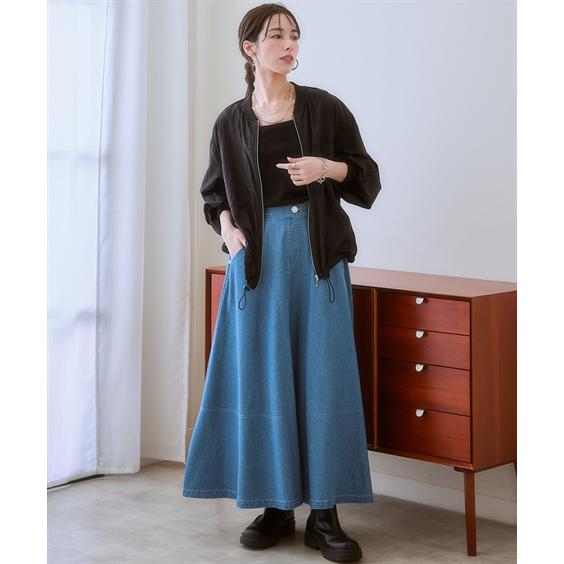 ニッセン（nissen） ロングスカート レディース デニム ステッチ使い