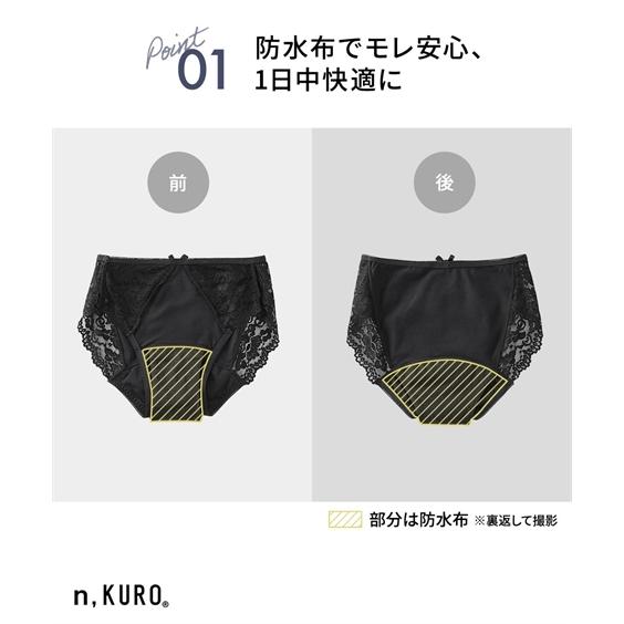 ニッセン（nissen） ショーツ サニタリー 生理用 レディース n KURO 綿