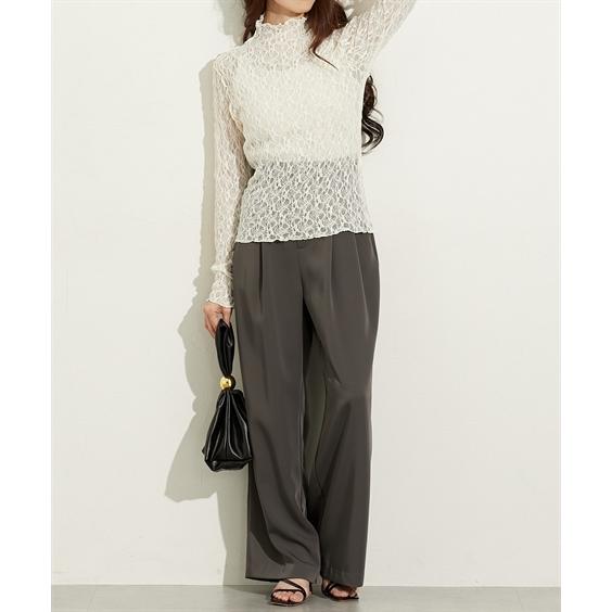 美品　CHANEL　レーストップス　カットソー　オリジナルインナー付 ニッセン（nissen） Tシャツ カットソー レディース ストレッチ レース