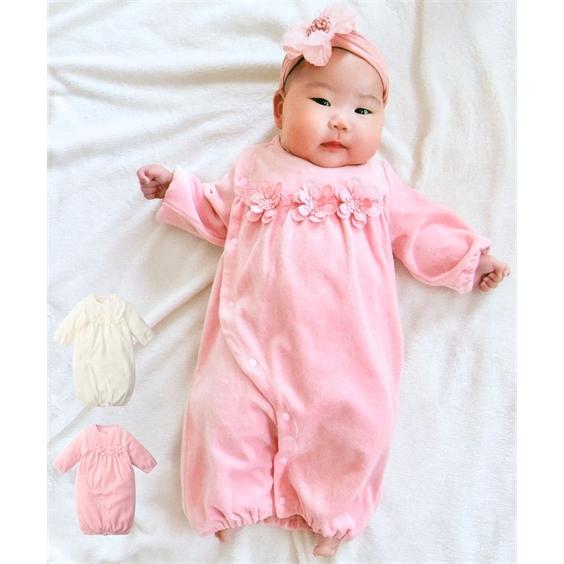 ニッセン（nissen） ツーウェイオール ベビー ベロア お花付き