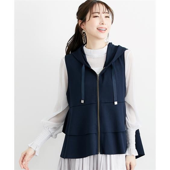 ニッセン（nissen） ベスト レディース 2段フリルフード付 Hana服 重ね