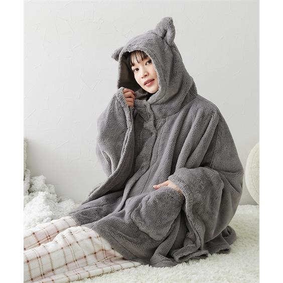 ニッセン（nissen） パジャマ レディース 着れば猫 耳付き 前開き
