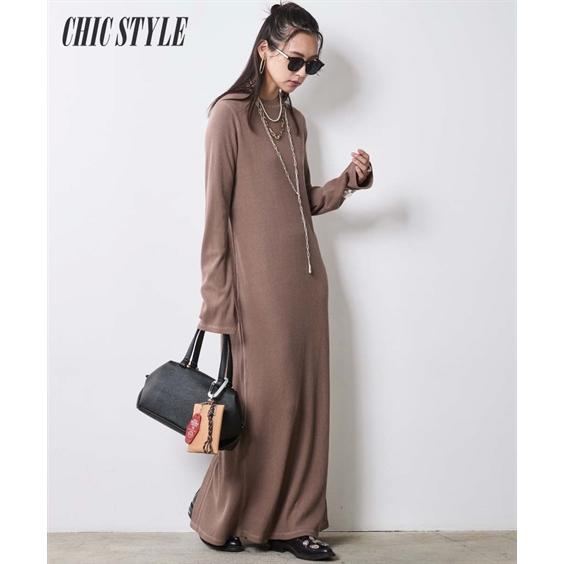 ワンピース ロング マキシ レディース テレコ シックスタイル ひざ下 | 6L/8L/10L | ニッセン nissen ニッセン（nissen） ワンピース ロング マキシ レディース テレコ