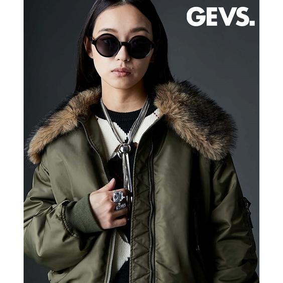 アウター レディース フェイクファー カラー 付MA-1 ブルゾン GEVS. | M〜5L | ニッセン nissen ニッセン（nissen） アウター レディース フェイクファー カラー 付MA