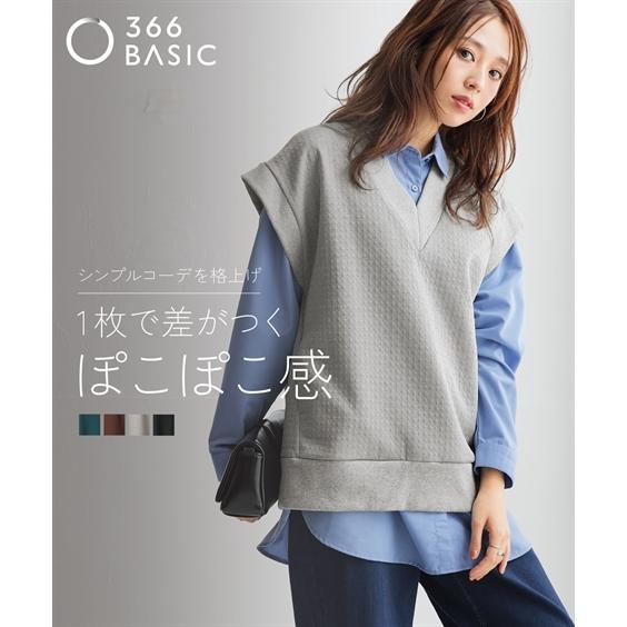 ニッセン（nissen） ベスト レディース キルト風 Vネック ゆる