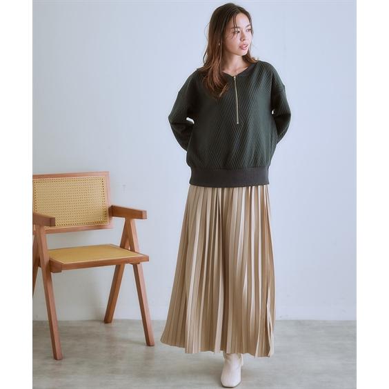 ニッセン（nissen） Tシャツ カットソー レディース ハーフ ジップ