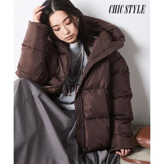 アウター レディース 中綿ファイバーダウンフーディ ブルゾン シックスタイル 冬 | M〜5L | ニッセン nissen ニッセン（nissen） アウター レディース 中綿ファイバーダウン