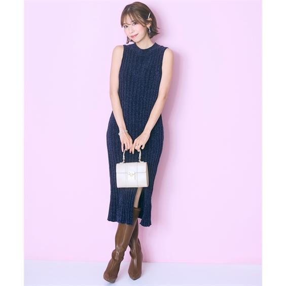 ワンピース ロング マキシ レディース リブモール ニット marun ひざ下 | 6L/8L/10L | ニッセン nissen_8