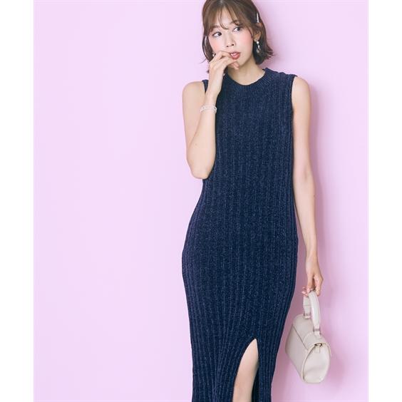 ワンピース ロング マキシ レディース リブモール ニット marun ひざ下 | 6L/8L/10L | ニッセン nissen_10