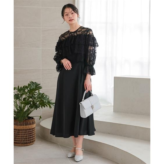 パーティドレス ワンピース レディース 結婚式 パーティー ドレス モール刺繍 レース 使いティアード 春 夏 秋 冬 二次会 披露宴 | 4L/5L | ニッセン nissen_8
