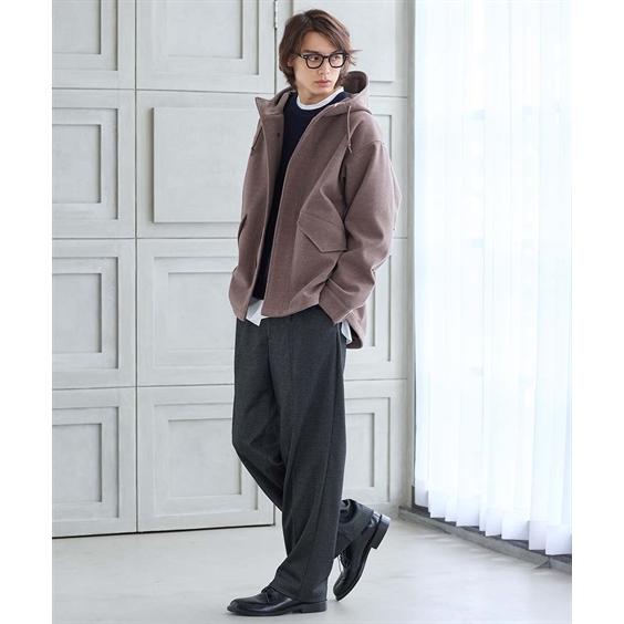 ニッセン（nissen） チノパンツ メンズ 先染起毛チェックタックワイド