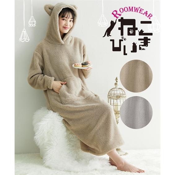 ニッセン（nissen） パジャマ レディース 着れば猫 ふわぬくマイクロ