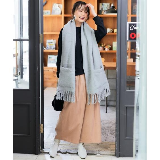 トレーナー スウェット レディース ワイド トップス がメインのまるごと4点セット ＋ パンツ ストール ＋ファー バッグ 秋 冬 | M〜L | ニッセン nissen_18
