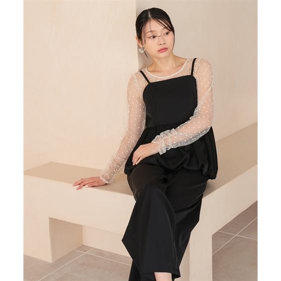 パーティドレス パンツ レディース 結婚式 パーティー ドレス シアードット トップス ＆バルーンキャミ セットアップ 春 夏 秋 冬 | LL | ニッセン nissen_13