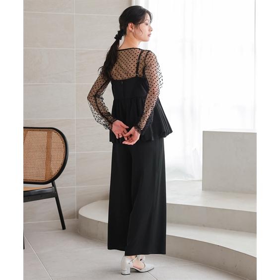 パーティドレス パンツ レディース 結婚式 パーティー ドレス シアードット トップス ＆バルーンキャミ セットアップ 春 夏 秋 冬 | LL | ニッセン nissen_15