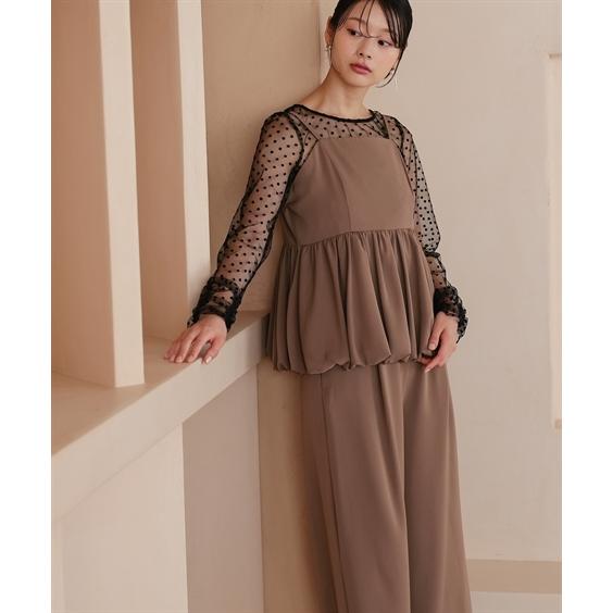 パーティドレス パンツ レディース 結婚式 パーティー ドレス シアードット トップス ＆バルーンキャミ セットアップ 春 夏 秋 冬 | LL | ニッセン nissen_5