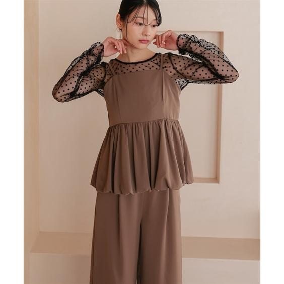 パーティドレス パンツ レディース 結婚式 パーティー ドレス シアードット トップス ＆バルーンキャミ セットアップ 春 夏 秋 冬 | LL | ニッセン nissen_7