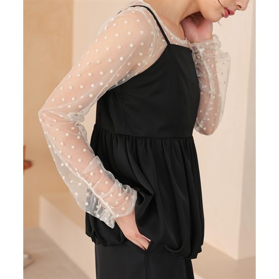 パーティドレス パンツ レディース 結婚式 パーティー ドレス シアードット トップス ＆バルーンキャミ セットアップ 春 夏 秋 冬 | LL | ニッセン nissen_11