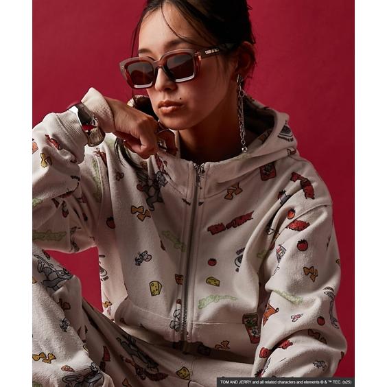 パーカー レディース TOM andトムとジェリー ジップアップフーディ GEVS. 冬 フーディ | M〜5L | ニッセン nissen ニッセン（nissen） パーカー レディース TOM andトムとジェリー